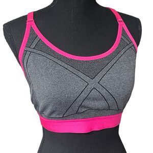 Athletic Works Gray and Hot Pink Racerback Sports Bra